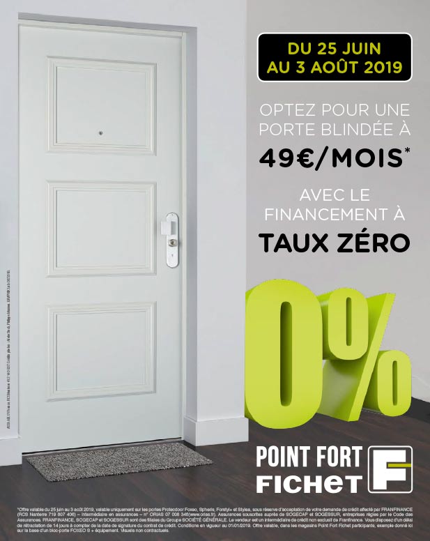 Porte blindée fichet à taux zéro Porte blindée fichet à taux zéro