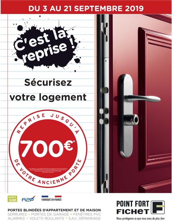 Jusqu’à 700 euros de remise sur les portes blindées Fichet Jusqu’à 700 euros de remise sur les portes blindées Fichet