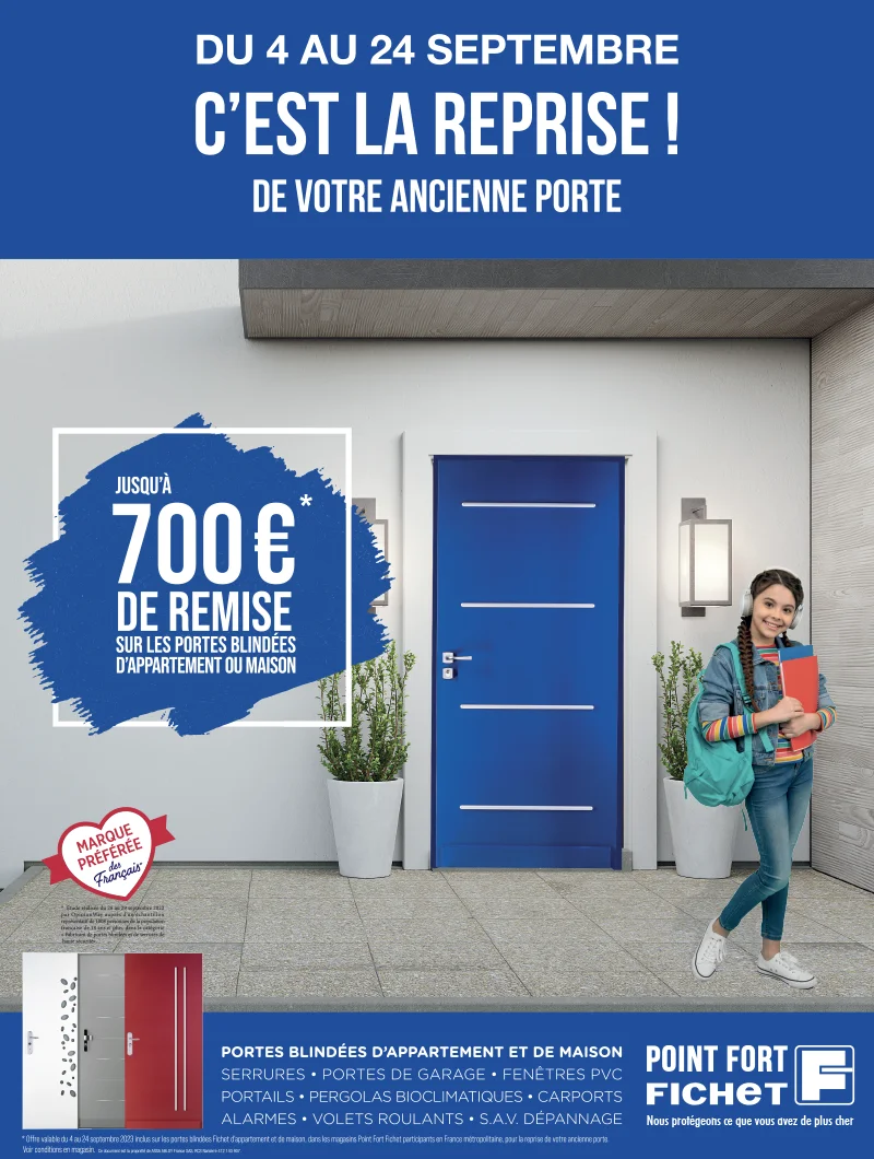 700 euros de remise sur porte blindée Point Fort Fichet